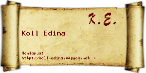 Koll Edina névjegykártya